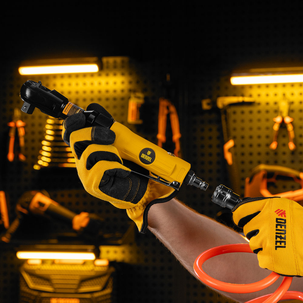 Усиленная пневмотрещотка RP100, 1/2, 160 об/мин, 100 Нм Denzel