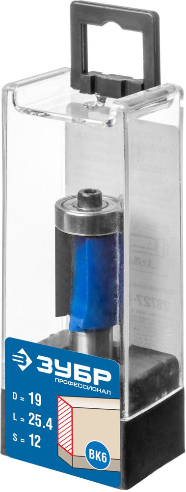 Фреза кромочная 19?25.4 мм с нижним подшипником хвостовик 12 мм ЗУБР Профессионал 28727-19-25.4-12