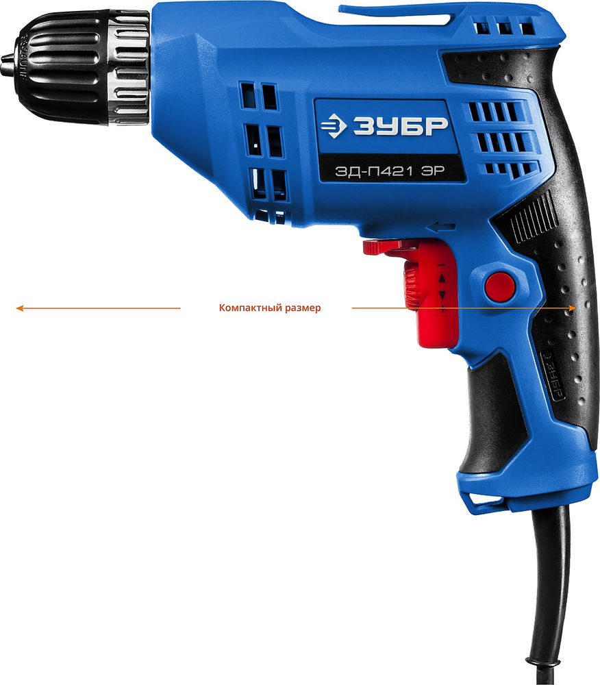 Дрель безударная 420 Вт 10 мм БЗП Профессионал ЗУБР ЗД-П421 ЭР