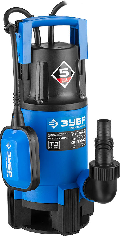 Насос дренажный для грязной воды 900 Вт ЗУБР Профессионал НПГ-Т3-900