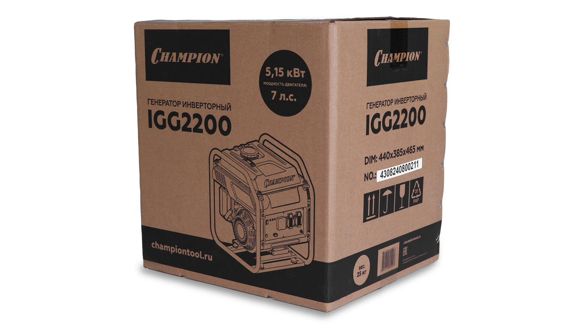 Генератор CHAMPION IGG2200 (2/2,1кВт, 7лс, 7л, 25кг) (IGG2200)