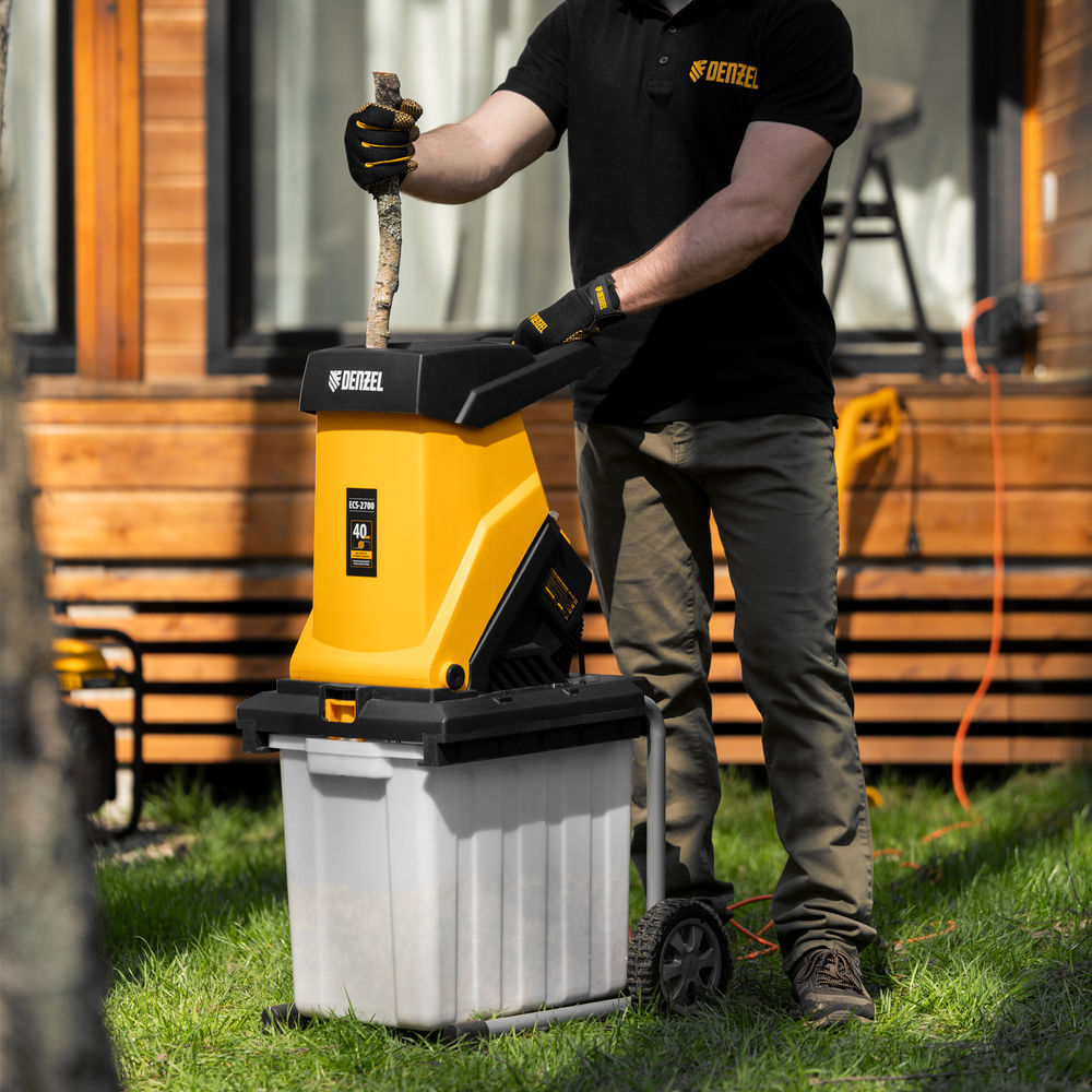 Измельчитель садовый электрический ECS-2700, 2700 Вт, 40 мм Denzel (59702)