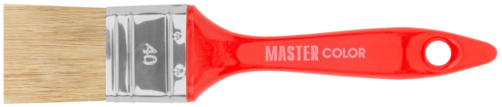 Кисть флейцевая, толщ. 13 мм, 70% ПБT/30% светлая натур. щетина, нерж.обжим, пласт. ручка, ширина 40 мм (30-0122)