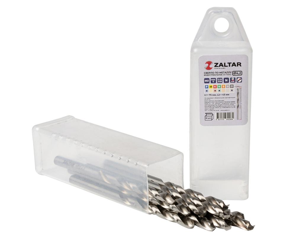 Комплект свёрл по металлу индустриальных, 10 шт, DIN 338, HSS-G, Тип N, 5xD, O4.20 мм (ZA-73042-S10)