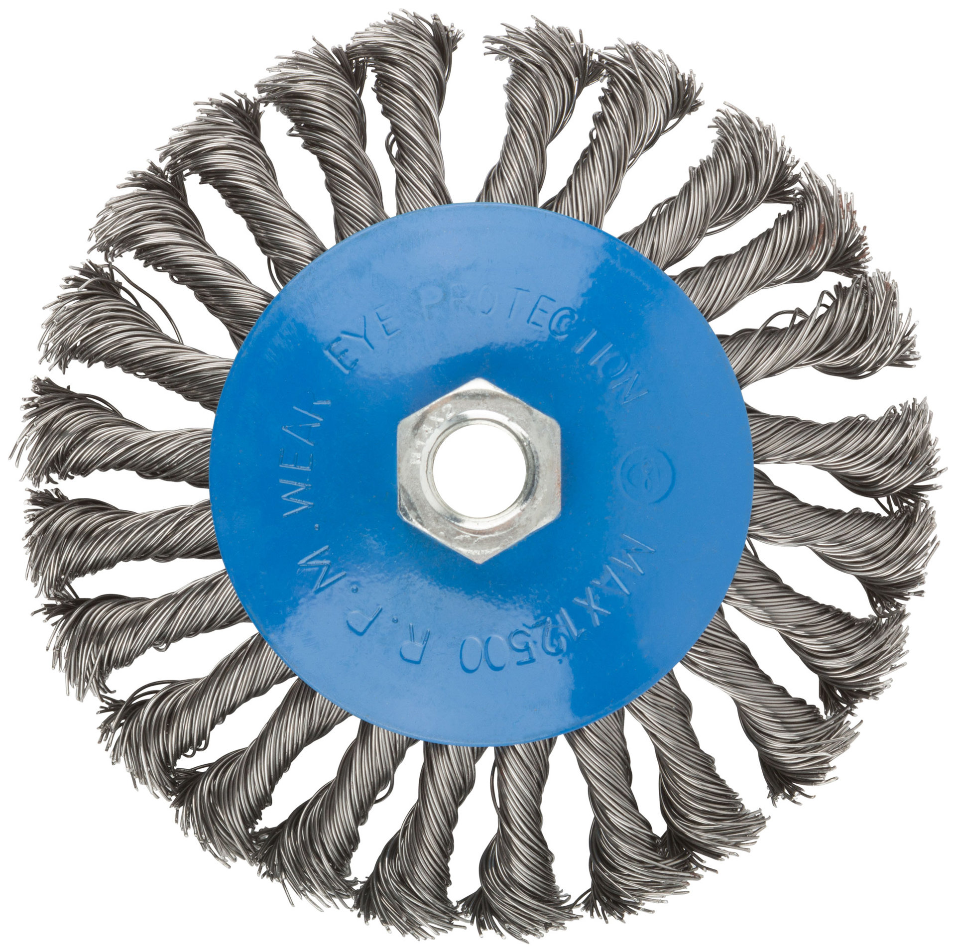 Корщетка, тип колесо с наклоном, гайка М14, стальная витая проволока 125 мм (38938М)