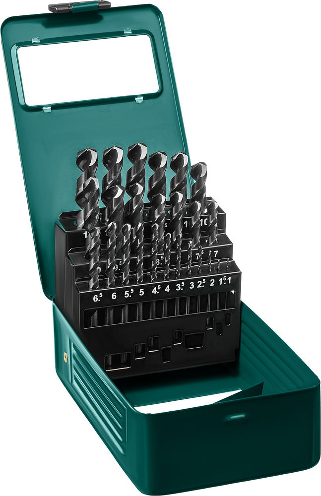 Набор сверл по металлу HSS-G, 25 шт, (1-13 мм), сталь P6M5 KRAFTOOL 29651-H25