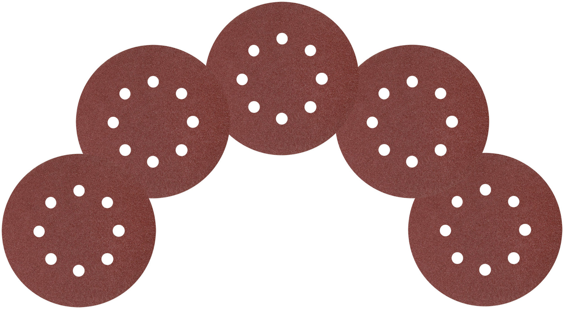 Круги шлифовальные с отверстиями (липучка), алюминий-оксидные, 125 мм, 5 шт. Р 80 (39784)