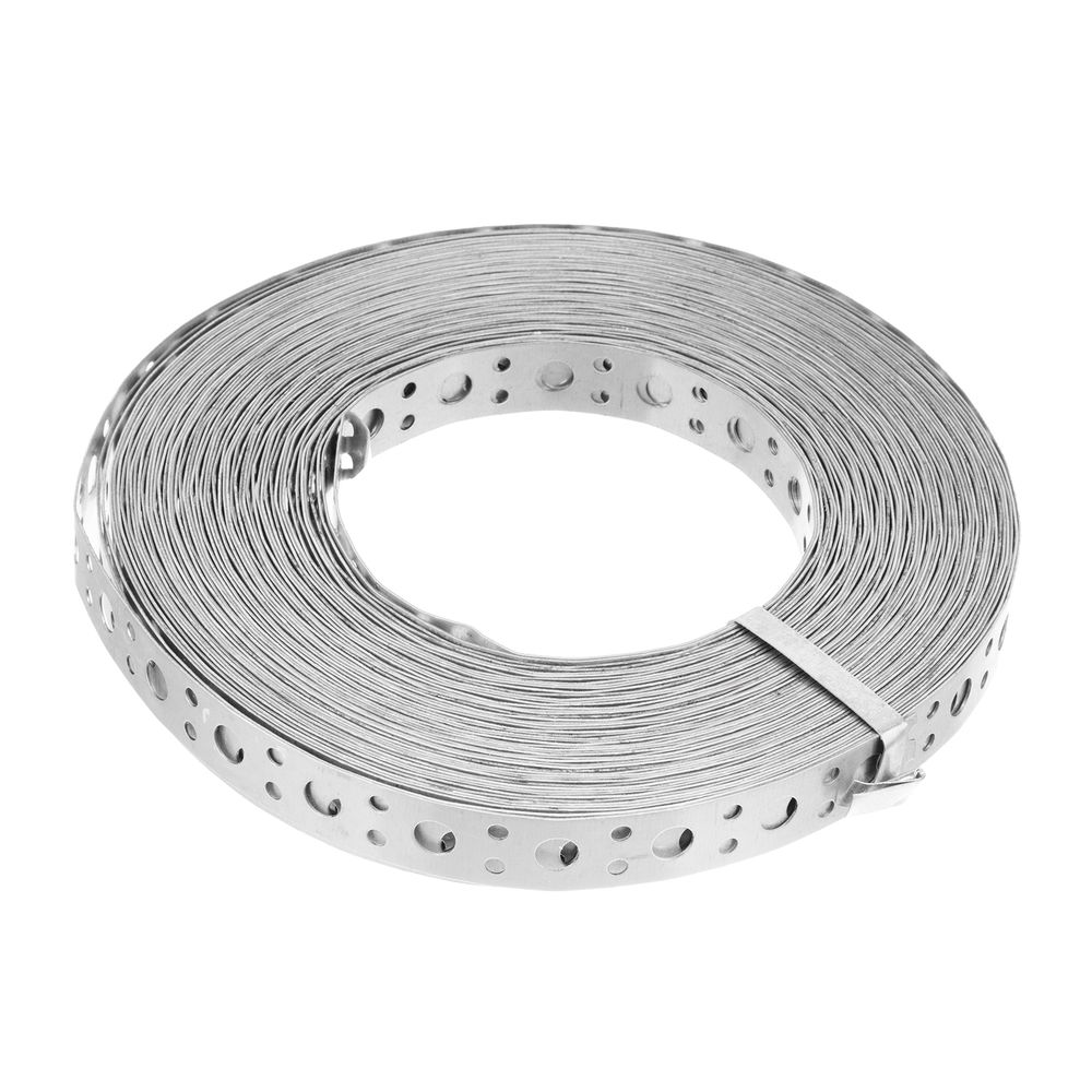 Лента перфорированная, вентиляционная, прямая, 0.7 мм, LP V, 2 см х 25 м, цинк Сибртех (46550)