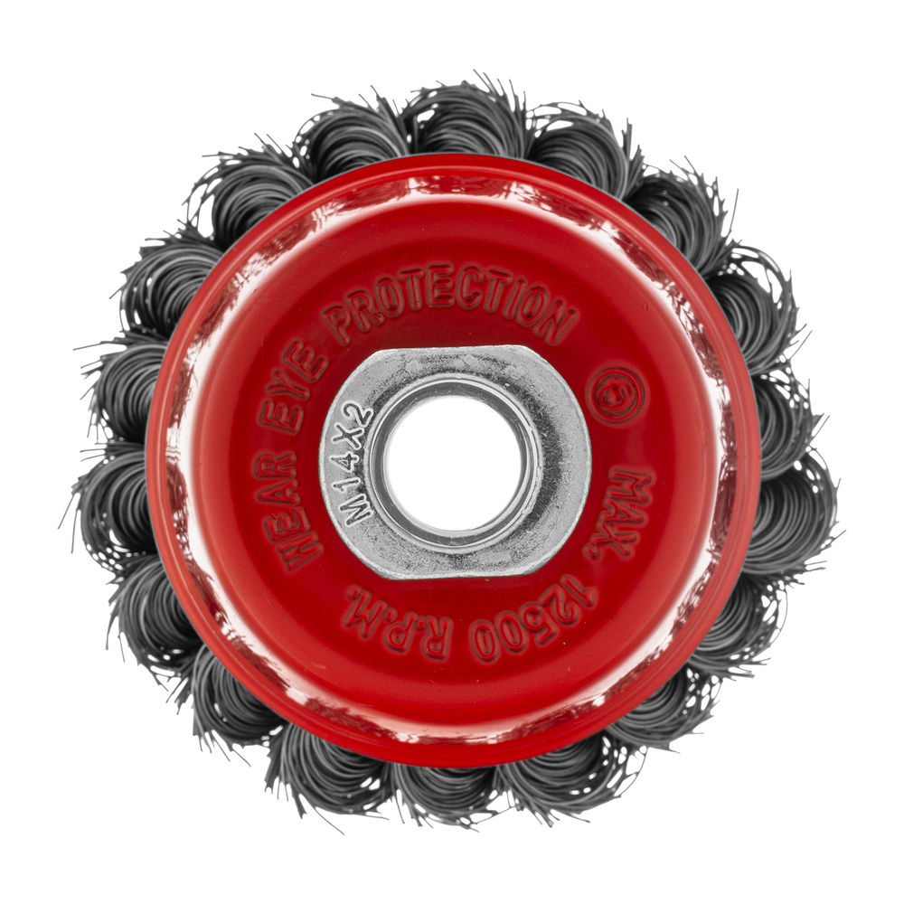 Щетка для УШМ, 75 мм, М14, чашка, крученая проволока 0.35 мм Matrix (74614)