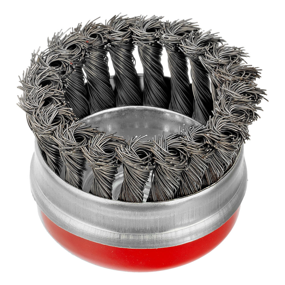 Щетка для УШМ Heavy Duty, 80 мм, М14, чашка, крученая проволока 0.5 мм Matrix (74670)