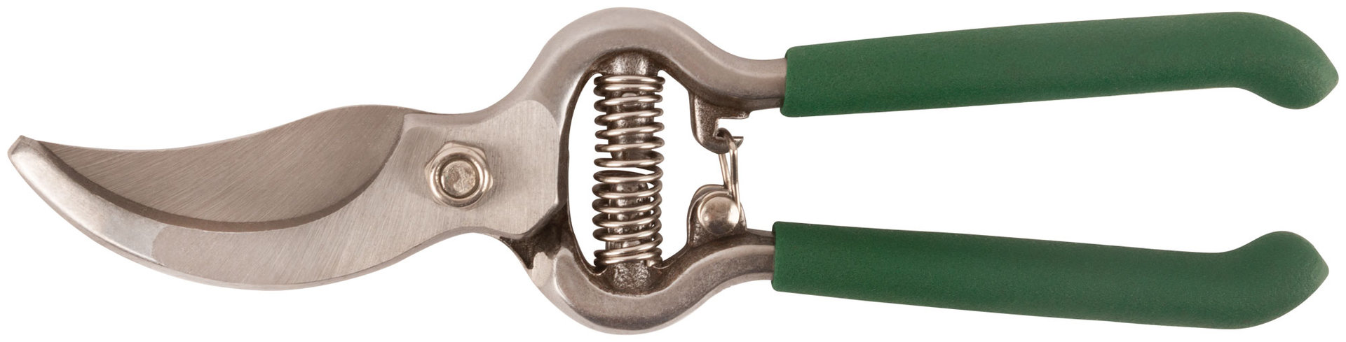 Секатор, режущие кромки внахлест, усиленная пружина, цельнокованый, ПВХ ручки 200 мм (77085)