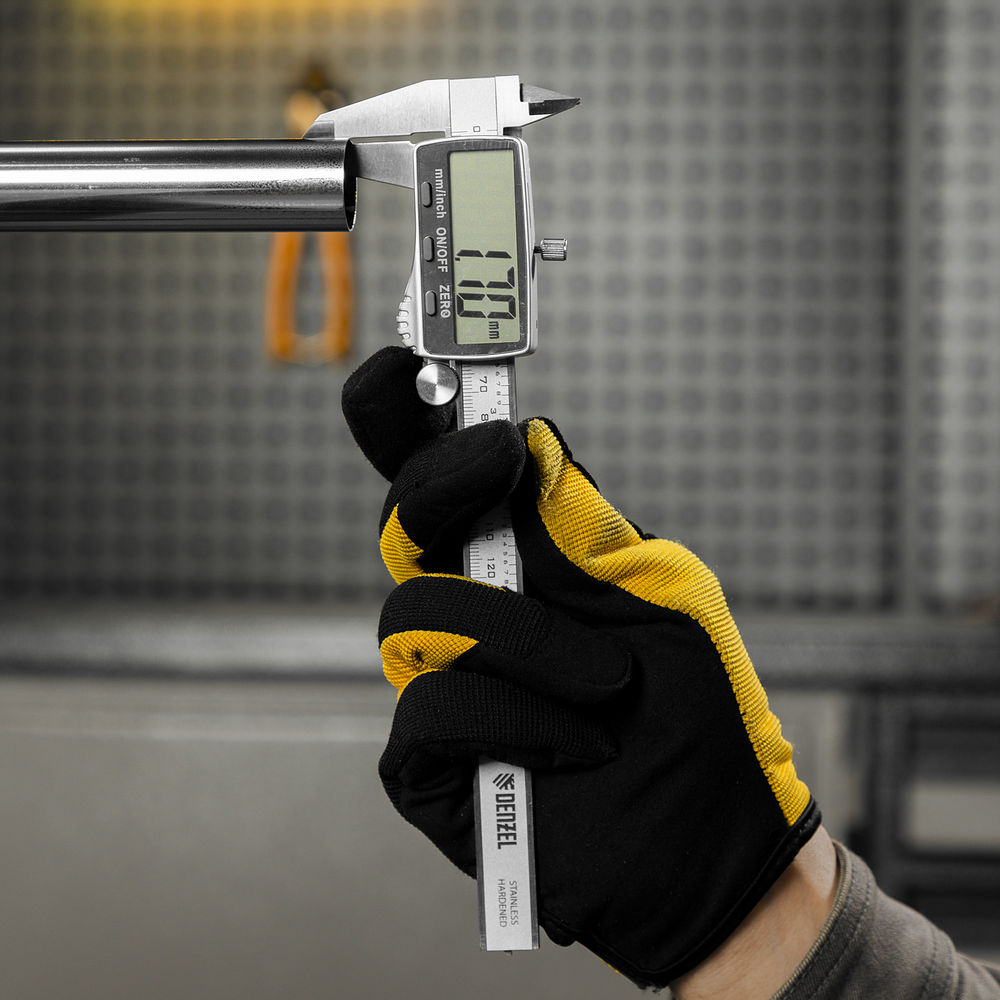 Штангенциркуль, 150 мм, электронный, большой дисплей, с глубиномером Denzel (31614)