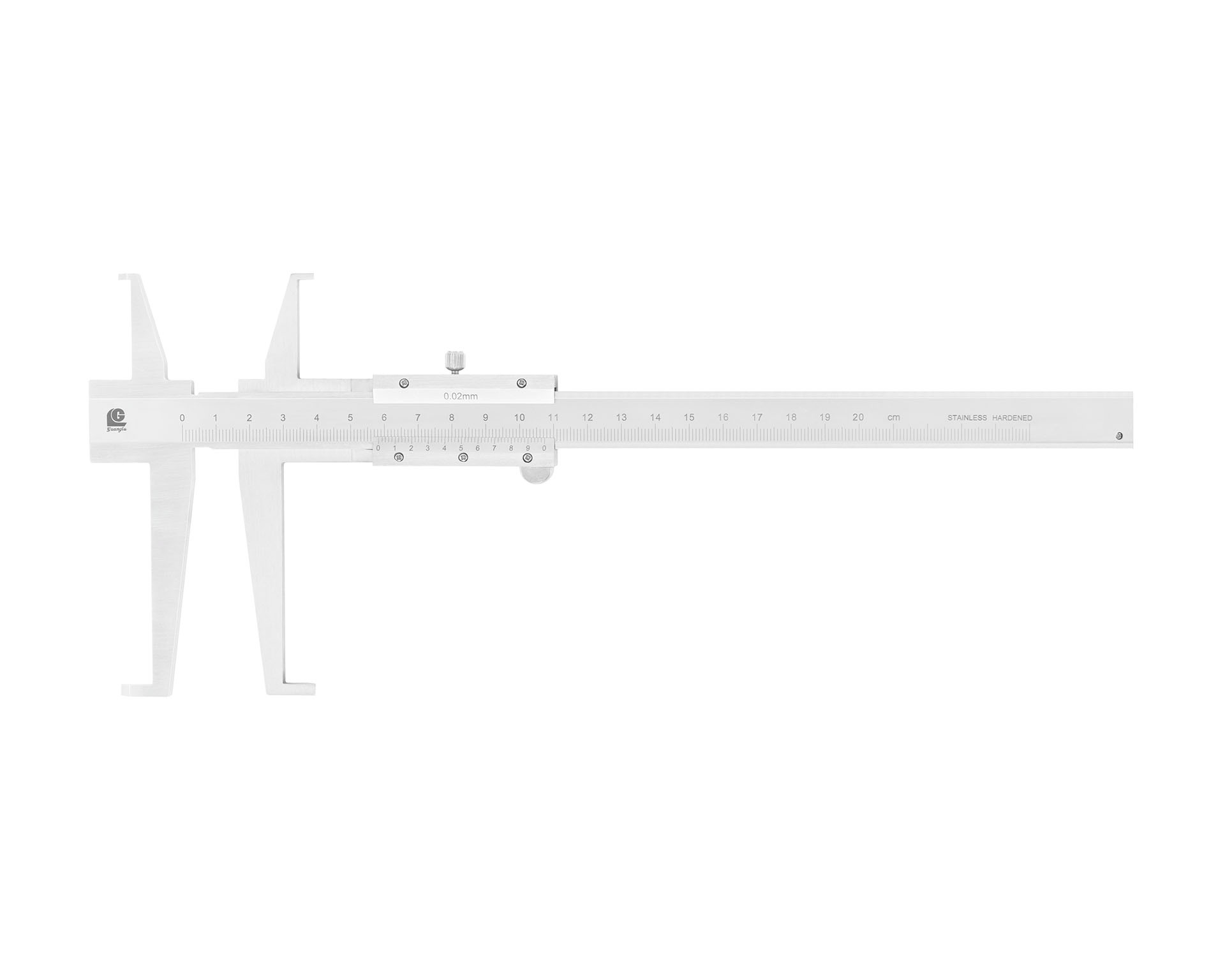 Штангенциркуль нониусный 10-200/18-200 0,02 для измерения внутр. канавок с лезвийными губками 145-204АК Guanglu