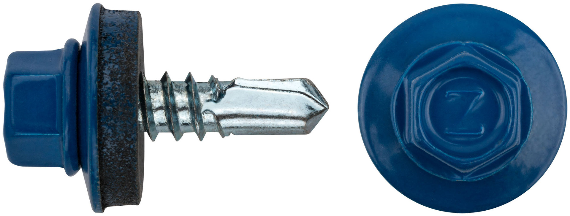 Шурупы кровельные со сверлом 5,5 х 19 синий 100шт , RAL 5005 Фасовка (23572-0)