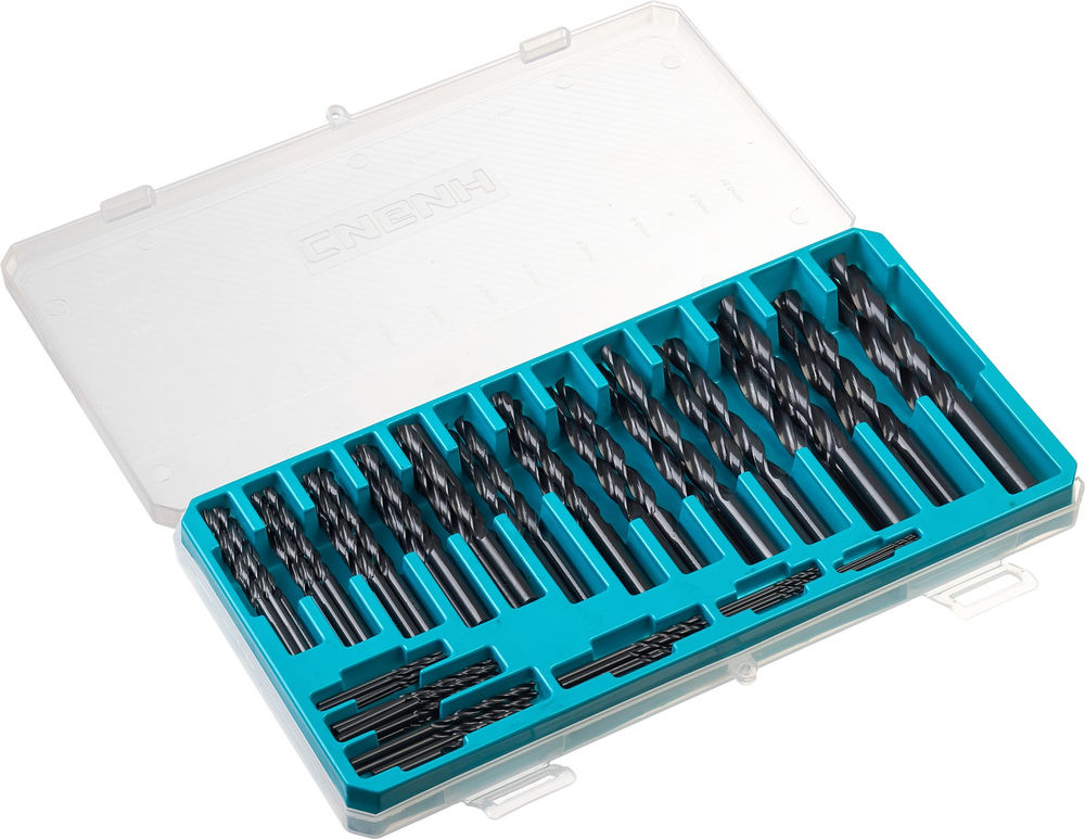 Набор сверл по металлу 100 шт 1-10 мм быстрорежущая сталь класс В пласт.бокс СИБИН 29610-H100