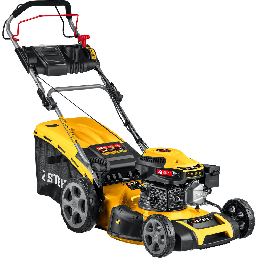 Газонокосилка бензиновая самоходная 460 мм, 4.5 л.с. STEHER GLM-460p