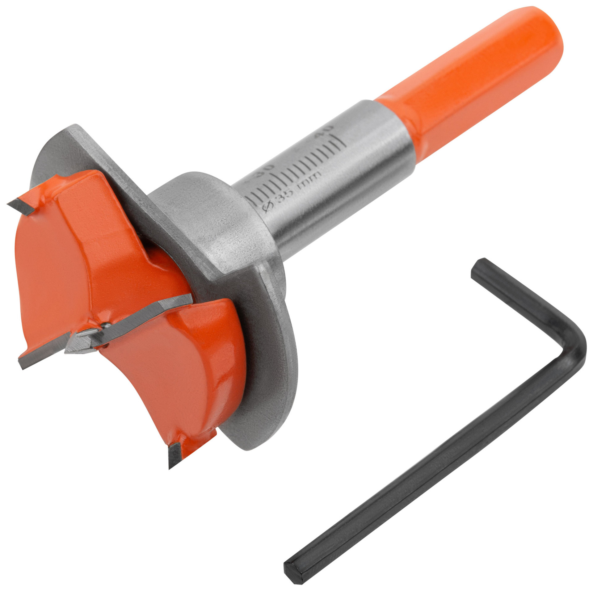 Сверло Форстнера (фреза) с карбидными вставками и ограничителем глубины 35 мм (36517)