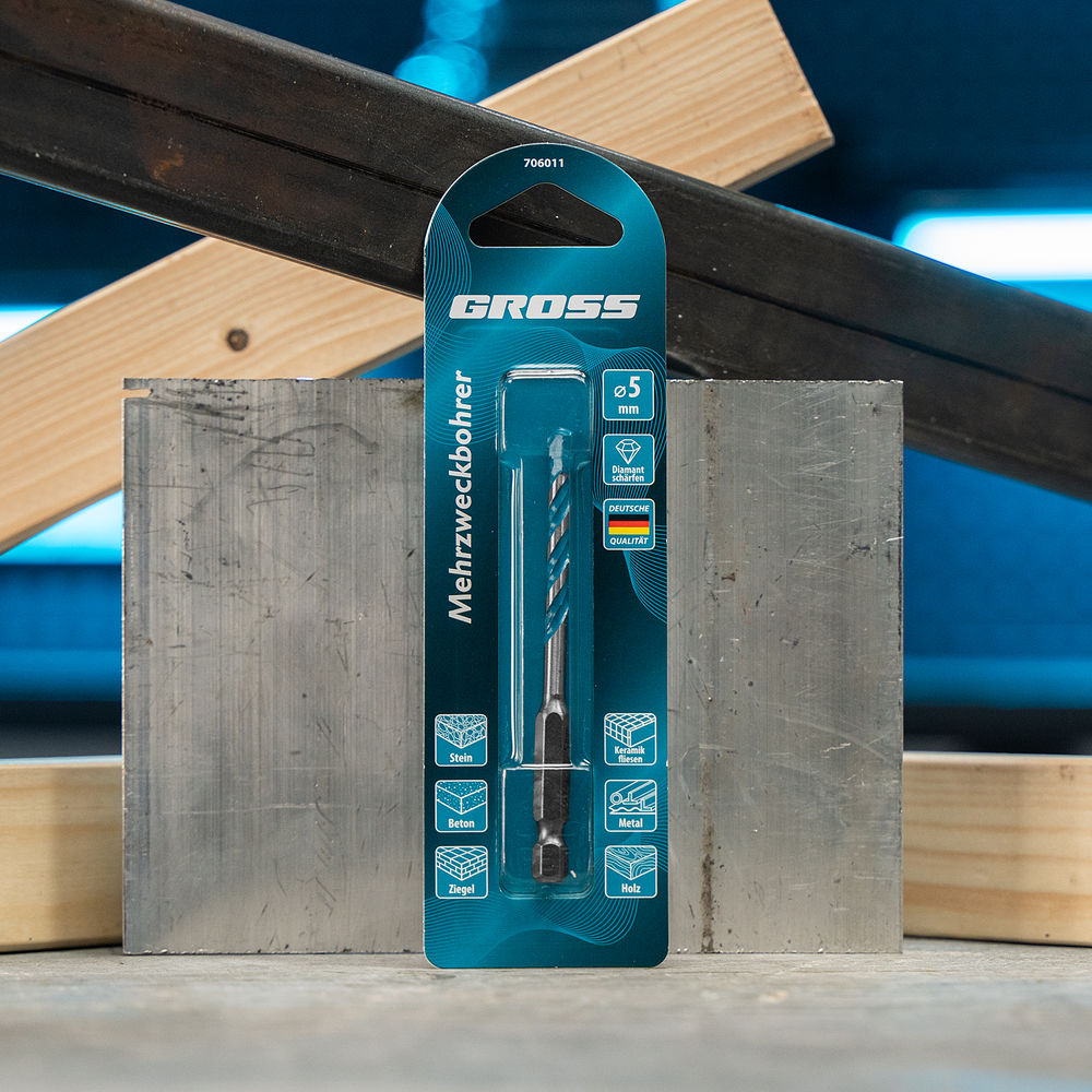 Сверло универсальное, Multipurpose PRO, 6-гр. хвостовик, 5мм Gross (706011)