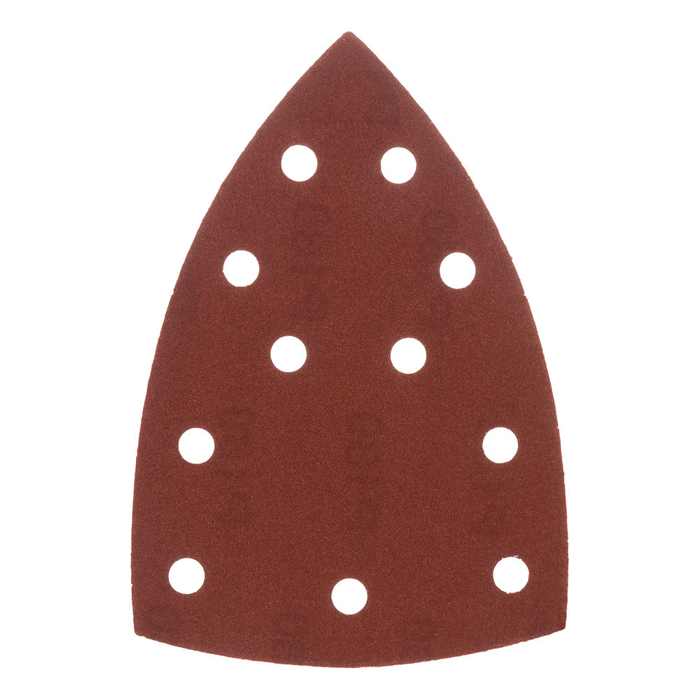 Треугольник абразивный на ворc. подложке под липучку, перф., P 180, 150х150х100 мм, 5 шт. Denzel (738647)