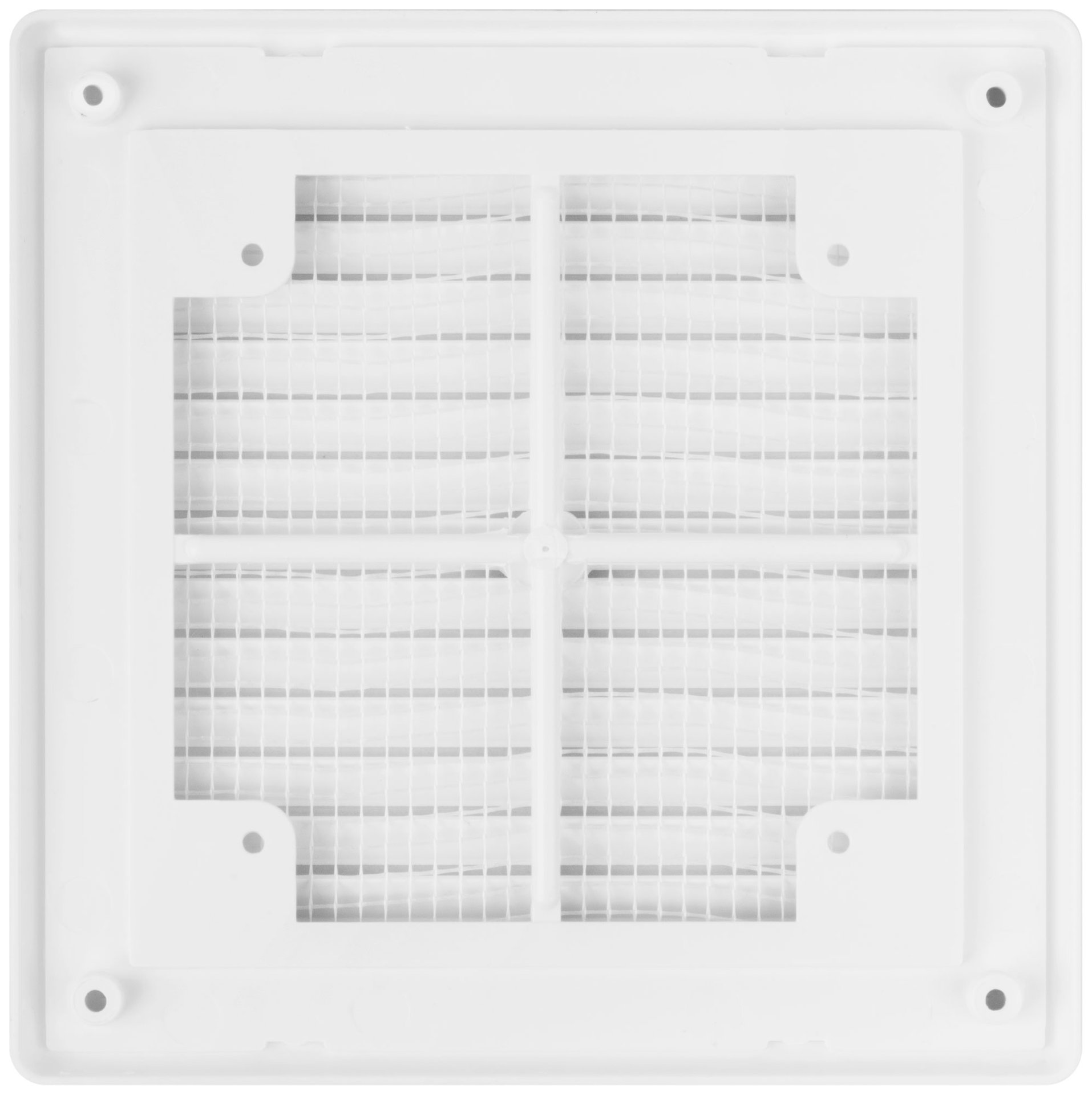 Вентиляционная решетка, пластиковая, 150 х 150 мм, съемная, с сеткой (75022)