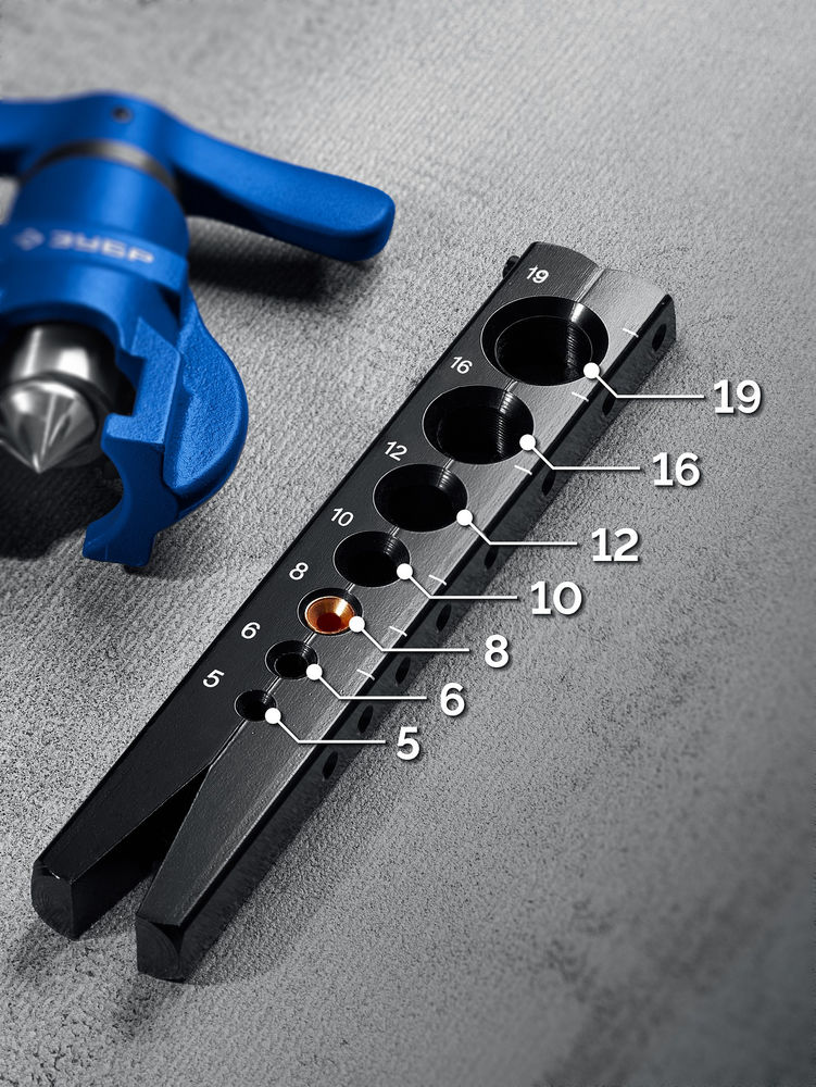 Развальцовка эксцентриковая 5–19 мм, 3/16–3/4, в кейсе ЗУБР Профессионал 23610