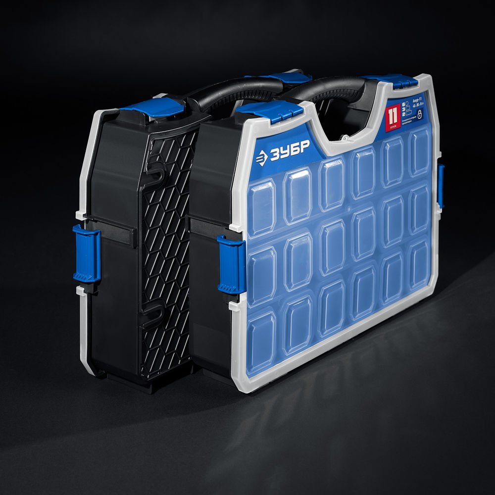 Органайзер 462 х 365 х 92 мм пластиковый со съемными лотками ЗУБР АМУР-11 38042-11