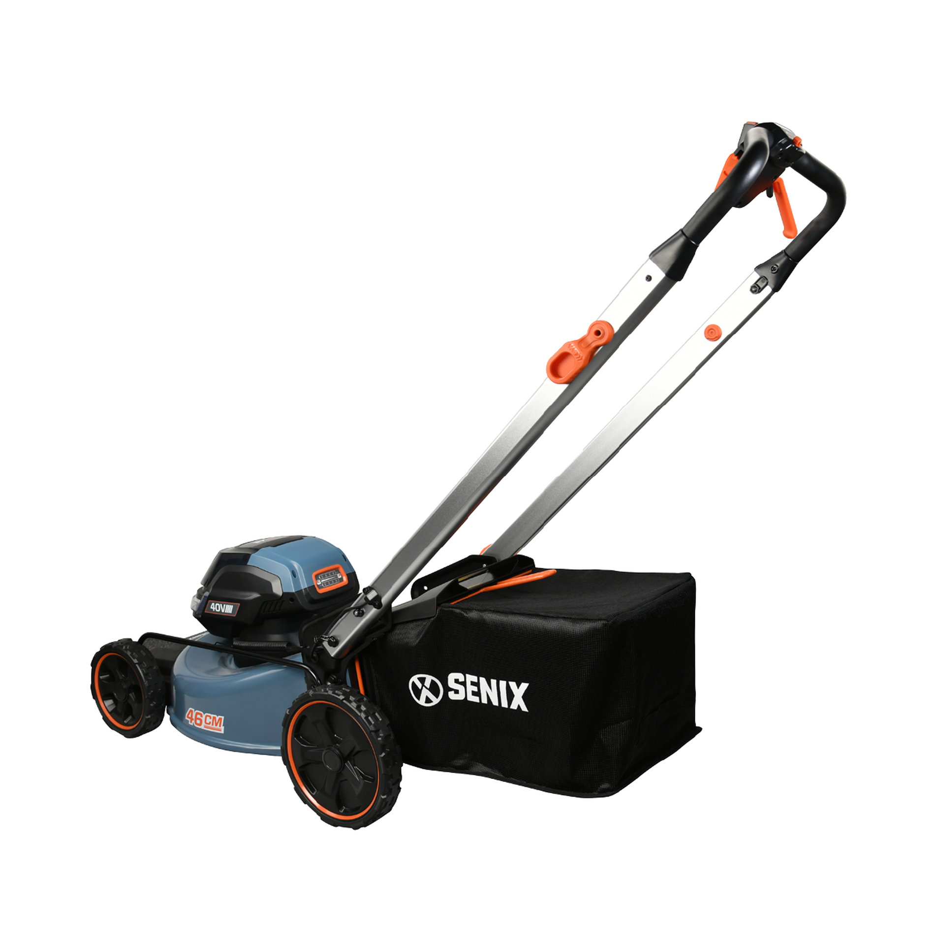 Газонокосилка самоходная аккумуляторная, 46 см, 2 аккумулятора 5.0Ач, двухпортовое ЗУ 2X2 40В