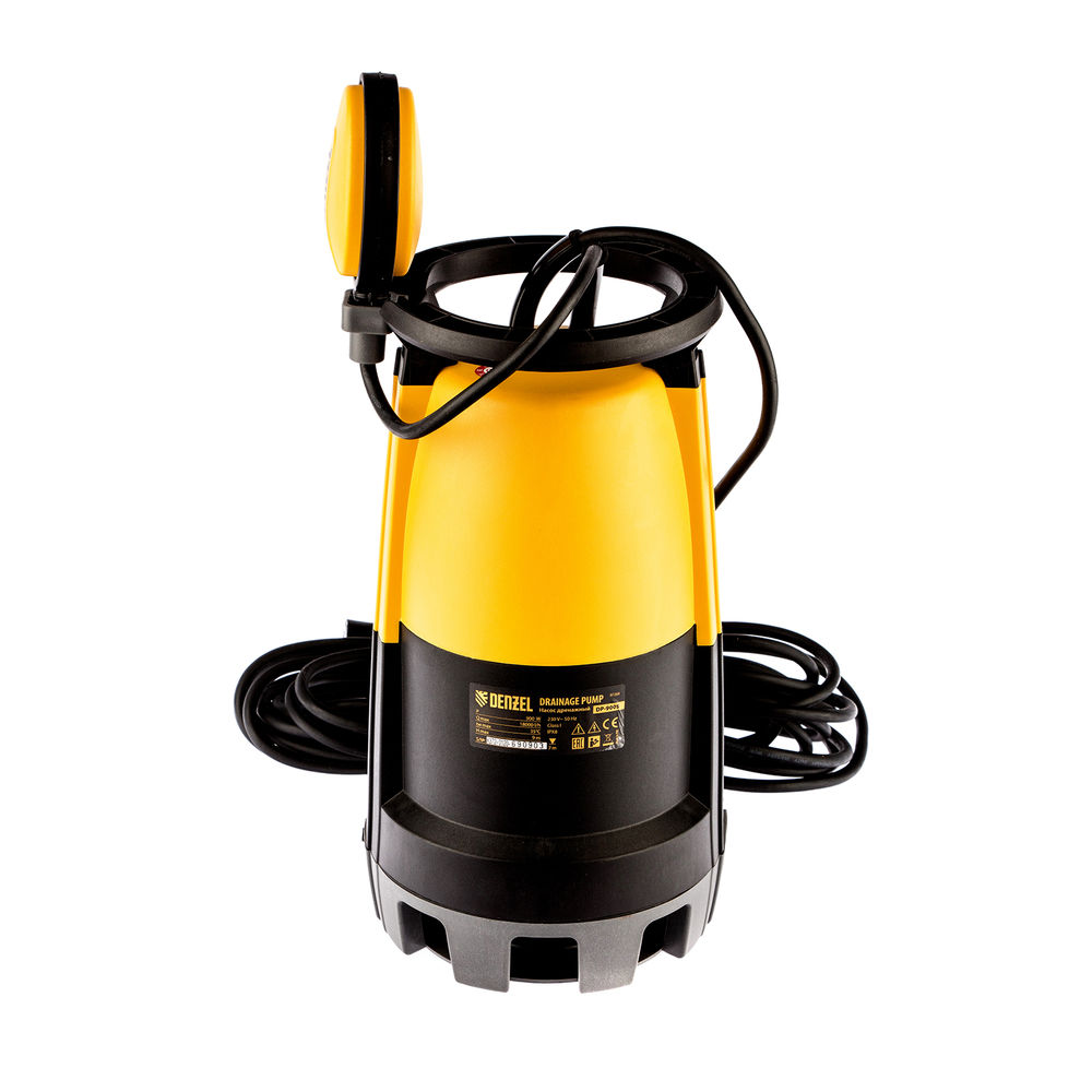 Дренажный насос для чистой и грязной воды DP900S, 900 Вт, напор 9 м, 18000 л/ч Denzel (97269)