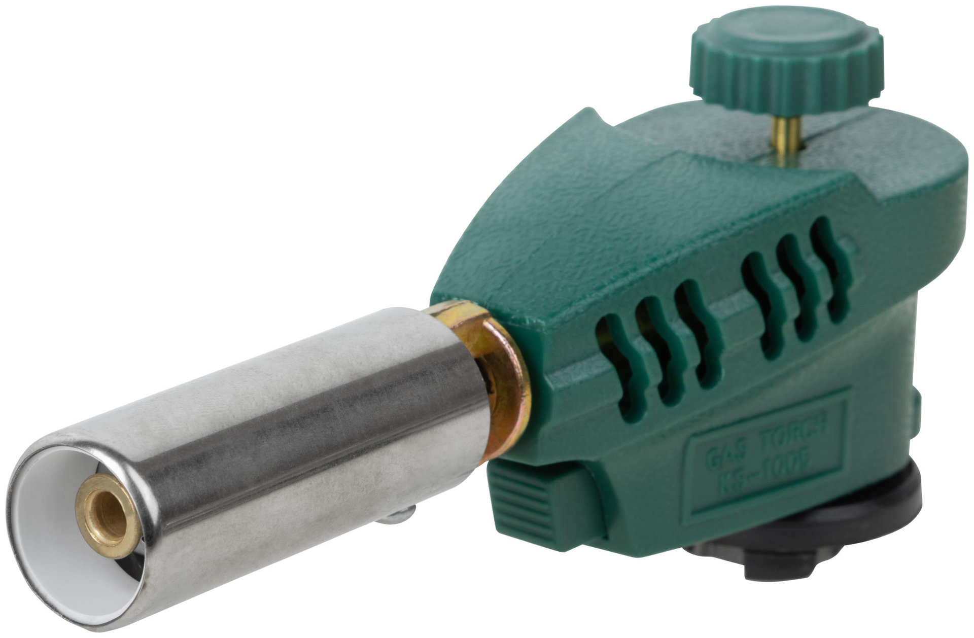 Горелка газовая на цанговый баллон, пласт.корпус, с пьезоподжигом, сопло 22 мм (67657М)