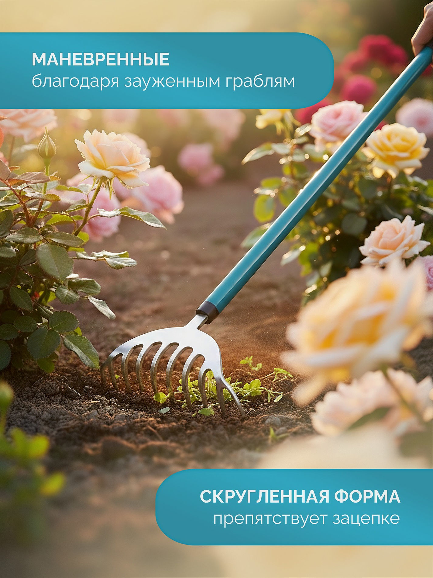 GRINDA SR-10 грабли цветочные, 250х70х1550 мм, 10 зубьев, алюминиевый черенок, PROLine (39483-10)