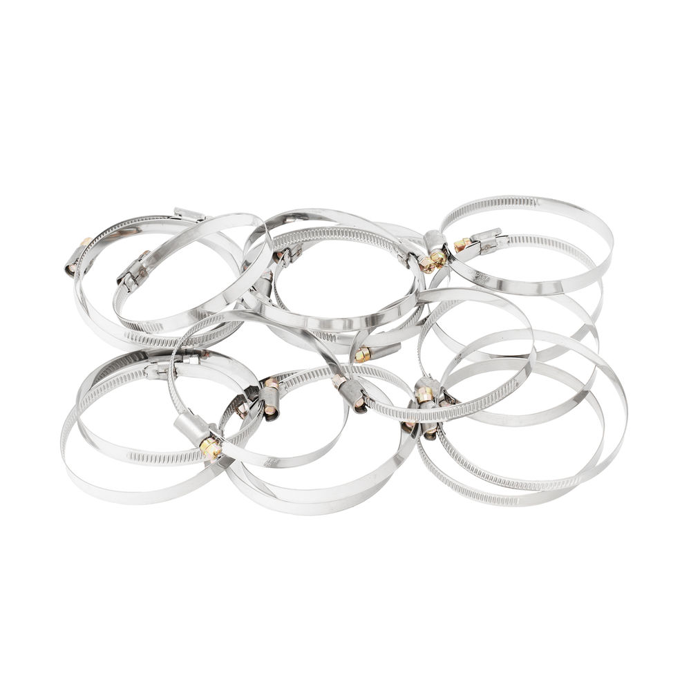 Хомуты нержавеющая сталь, Стандартное болтовое крепление 70-90 мм, 25 штук в упаковке, ширина 9 мм Сибртех (47586)