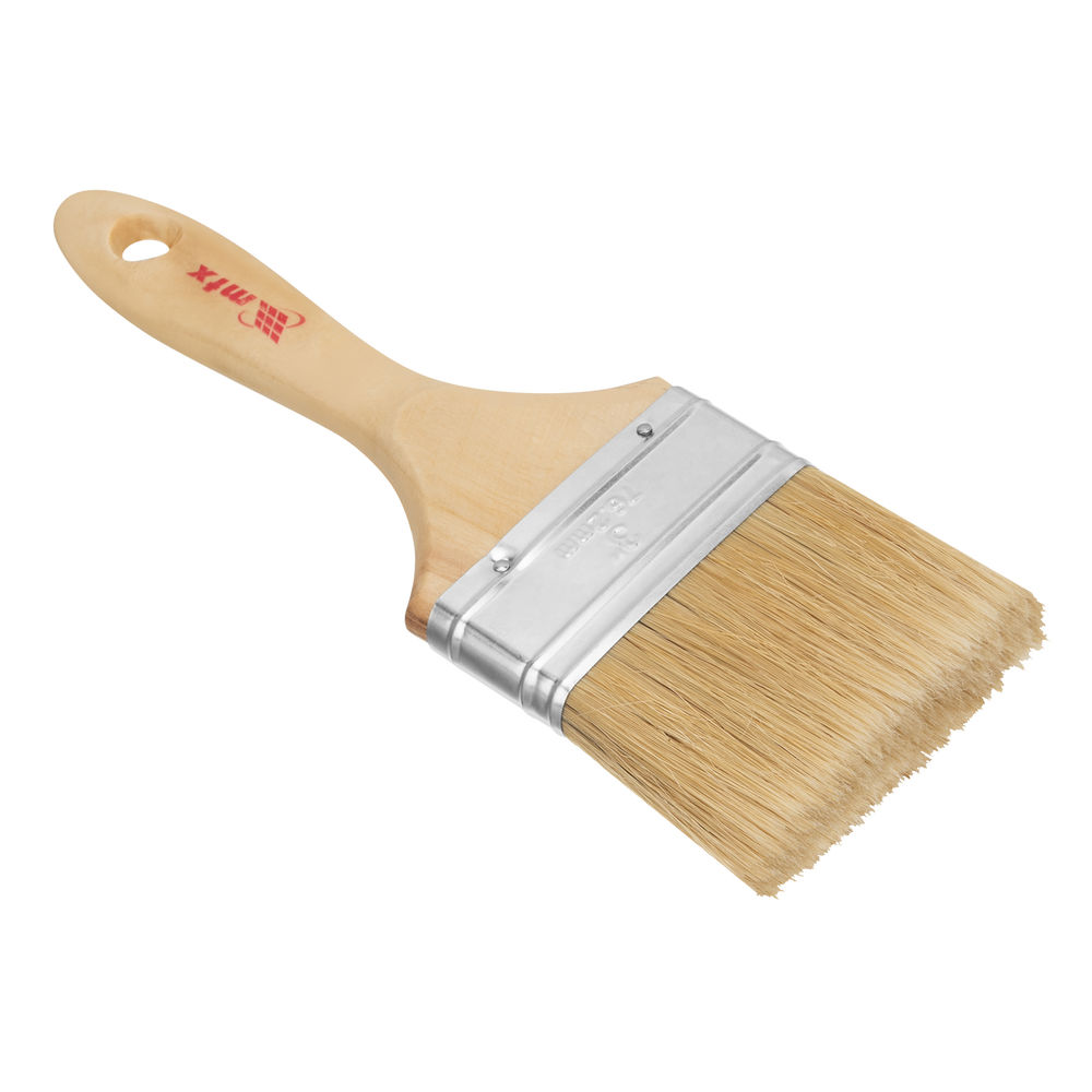 Кисть плоская Евро 3, натуральная щетина, деревянная ручка MTX (83056)