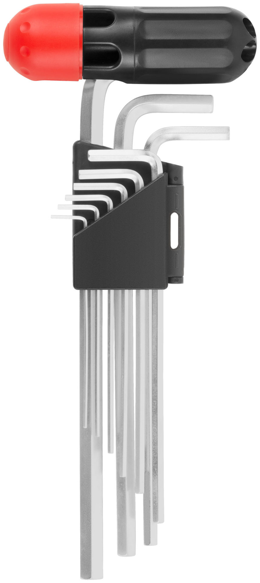 Ключи шестигранные HEX длинные CrV 9 шт.( 1,5-10 мм ), пластиковая Т-обр.ручка