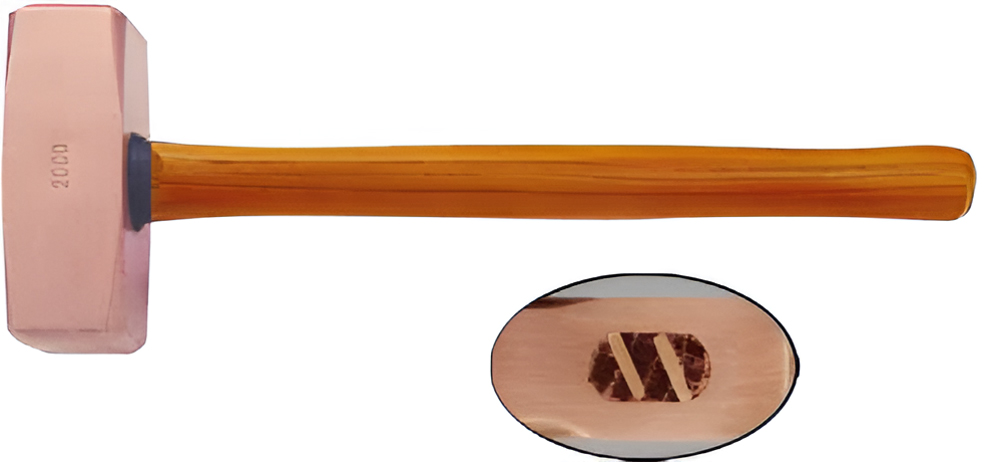 Кувалда тупоносая (немецкий тип) 4 кг медь рукоятка дерево искробезопасная 2204B-1016, HORTZ