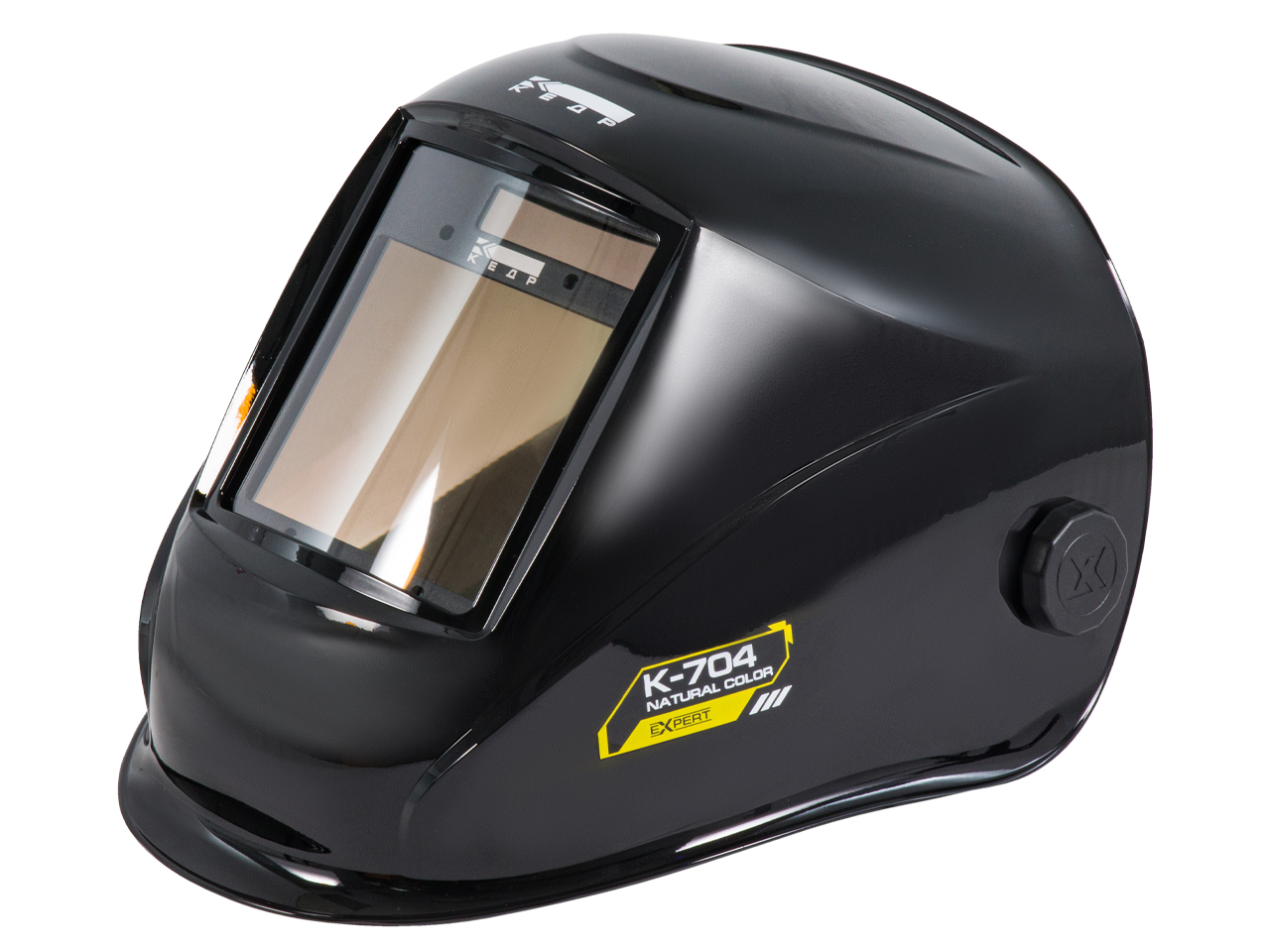 Маска сварщика КЕДР (В РАЗОБР.ВИДЕ) К-704 natural color EXPERT, черная