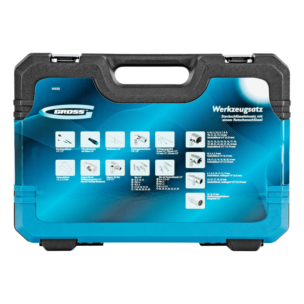 Набор инструментов, 1/4, 1/2, CrV, 120 зубьев, 109 предметов Gross