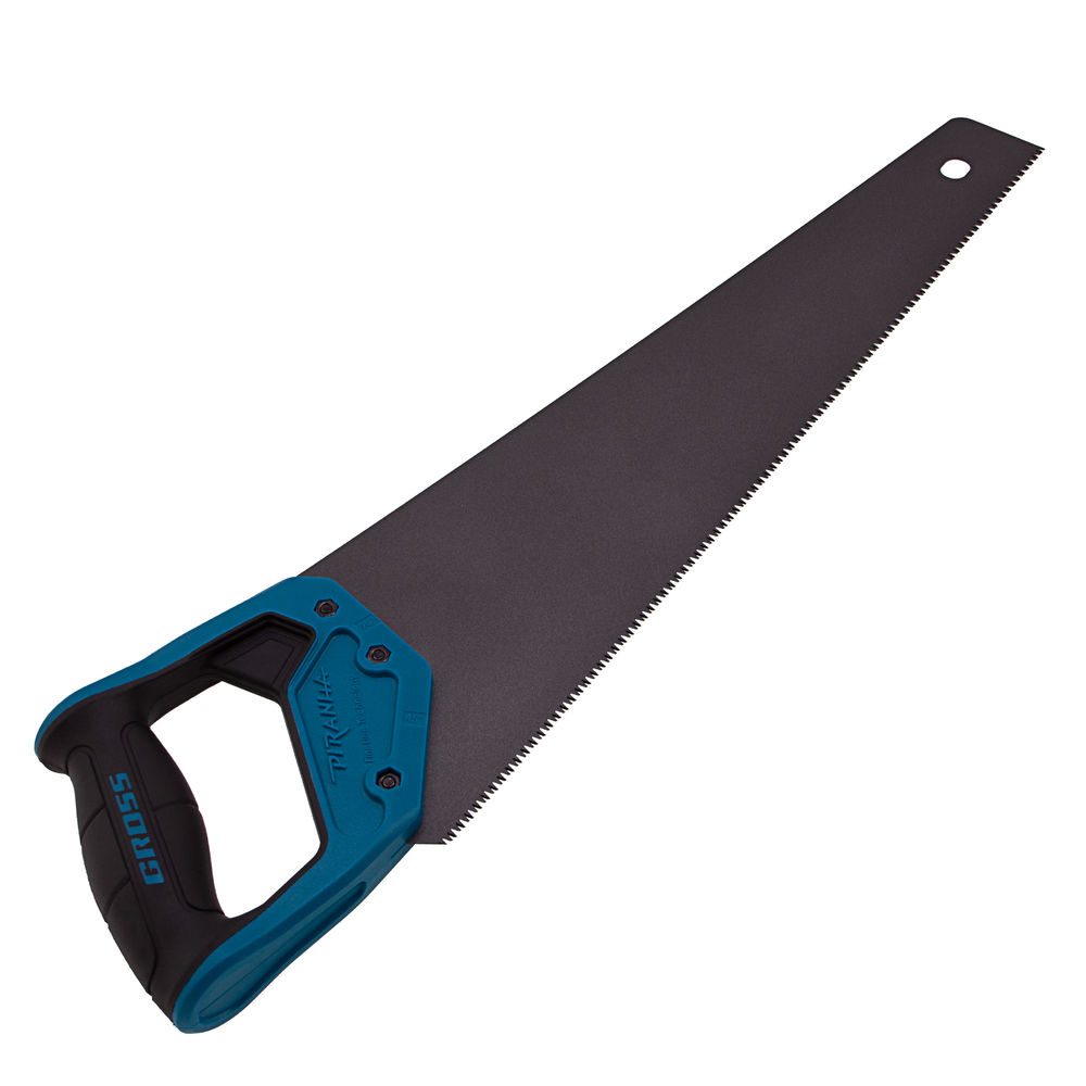 Ножовка по дереву Piranha, 450 мм, 11-12 TPI, зуб-3D, каленый зуб, тефлоновое покрытие полотна, двухкомпонентная рукоятка Gross