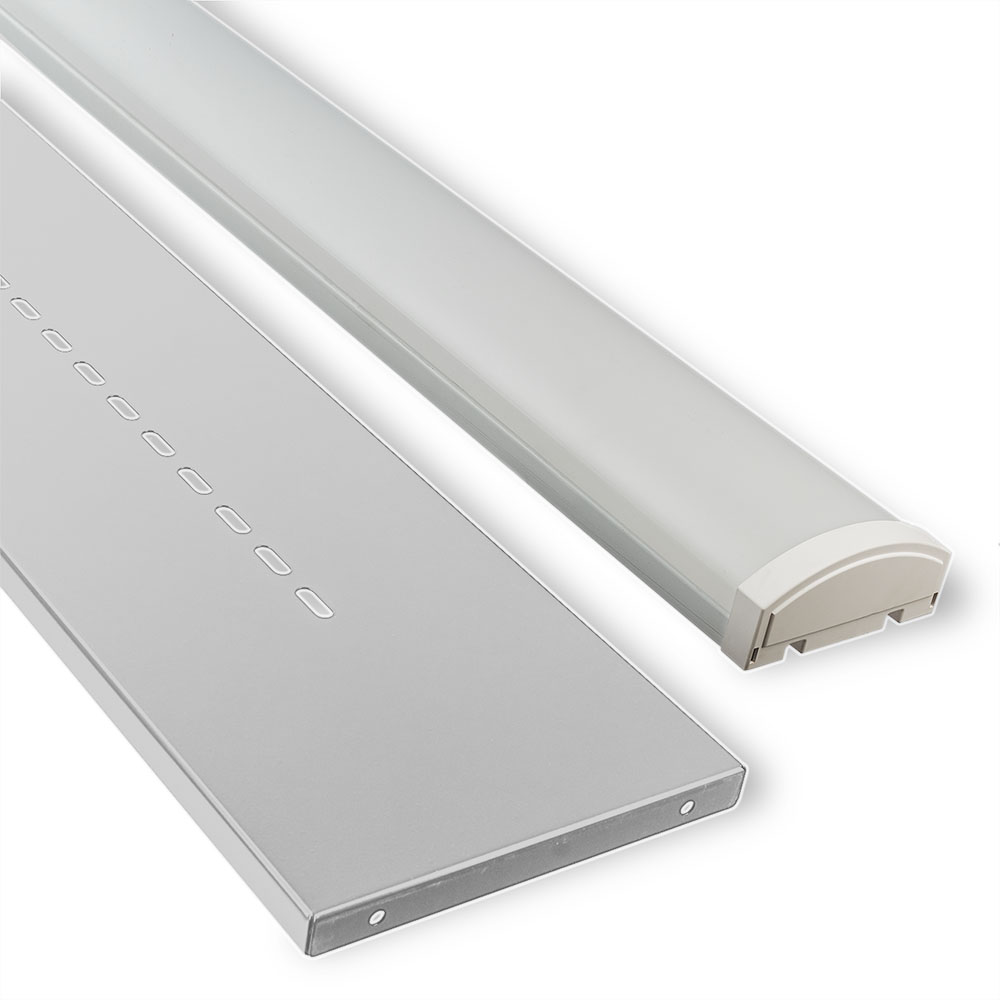 Полка с лампой для верстака 1200 мм (светло-серый) RUNTEC LA12-7035