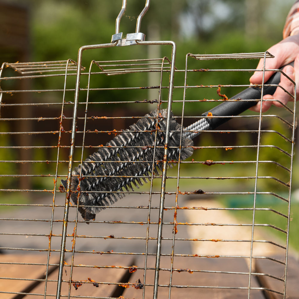 Щетка для чистки гриля 46,5 см, 2 в 1 (щетка, скребок) Camping Palisad (69702)