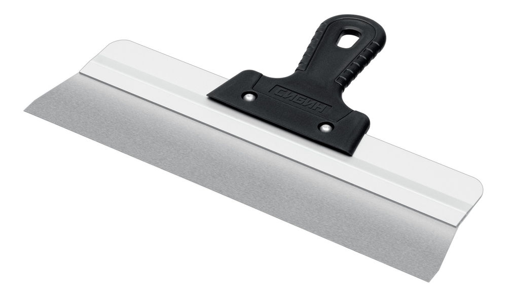 Усиленный фасадный нержавеющий шпатель 350 мм алюминиевая направляющая 1к ручка СИБИН 10083-35