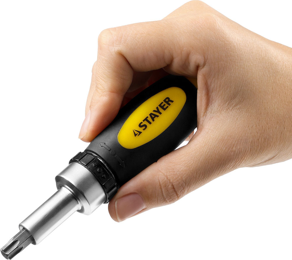 Отвертка реверсивная с насадками 38 предм. Compact-38 STAYER 2557-H38