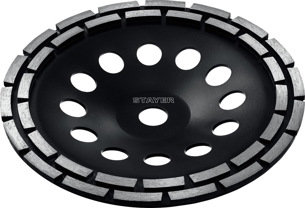 Чашка шлифовальная алмазная двухрядная Double, d 230 мм STAYER 33381-230_z02