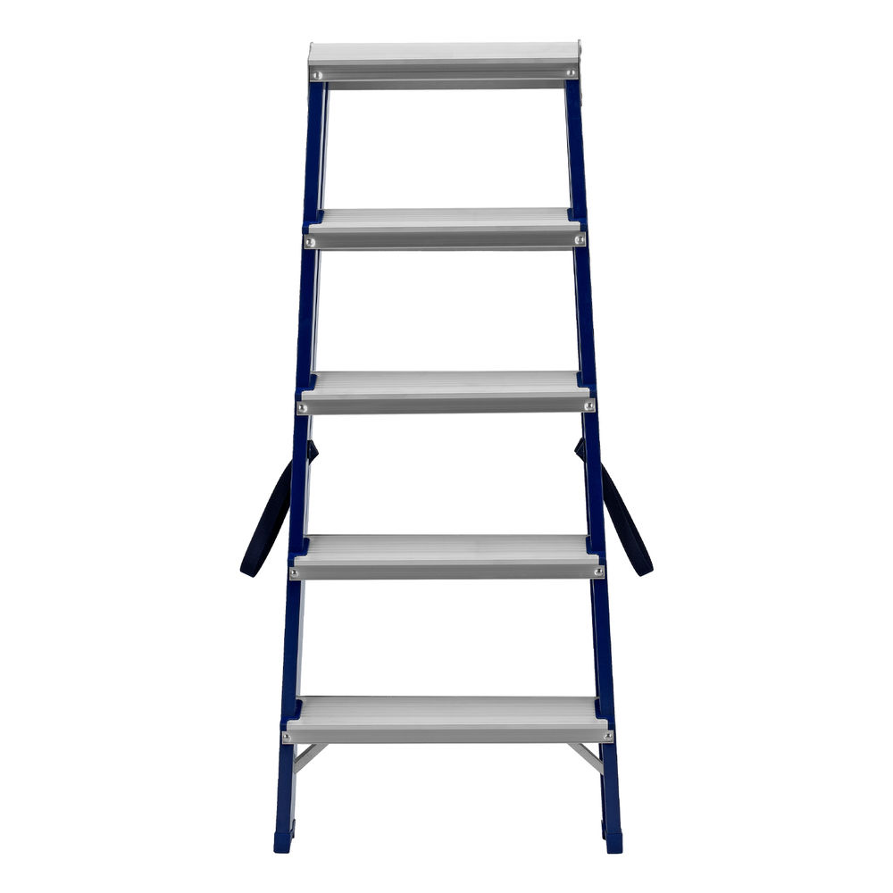 Стремянка двусторонняя 5 ступеней, стальная, Сибртех (97935)