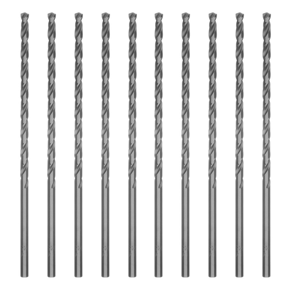 Сверло по металлу, 4 х 119 мм, полированное, удл, HSS, 10 шт, цилиндрический хвостовик Matrix