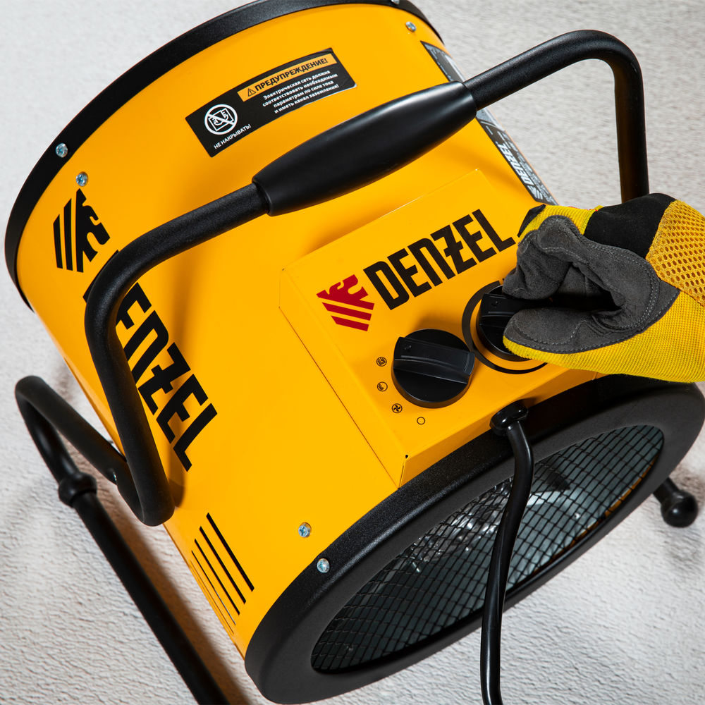 Тепловая пушка SFH-9000, 400 В, 850 м3/ч, вентилятор 3 режима, 6000/9000 Вт Denzel (96439)