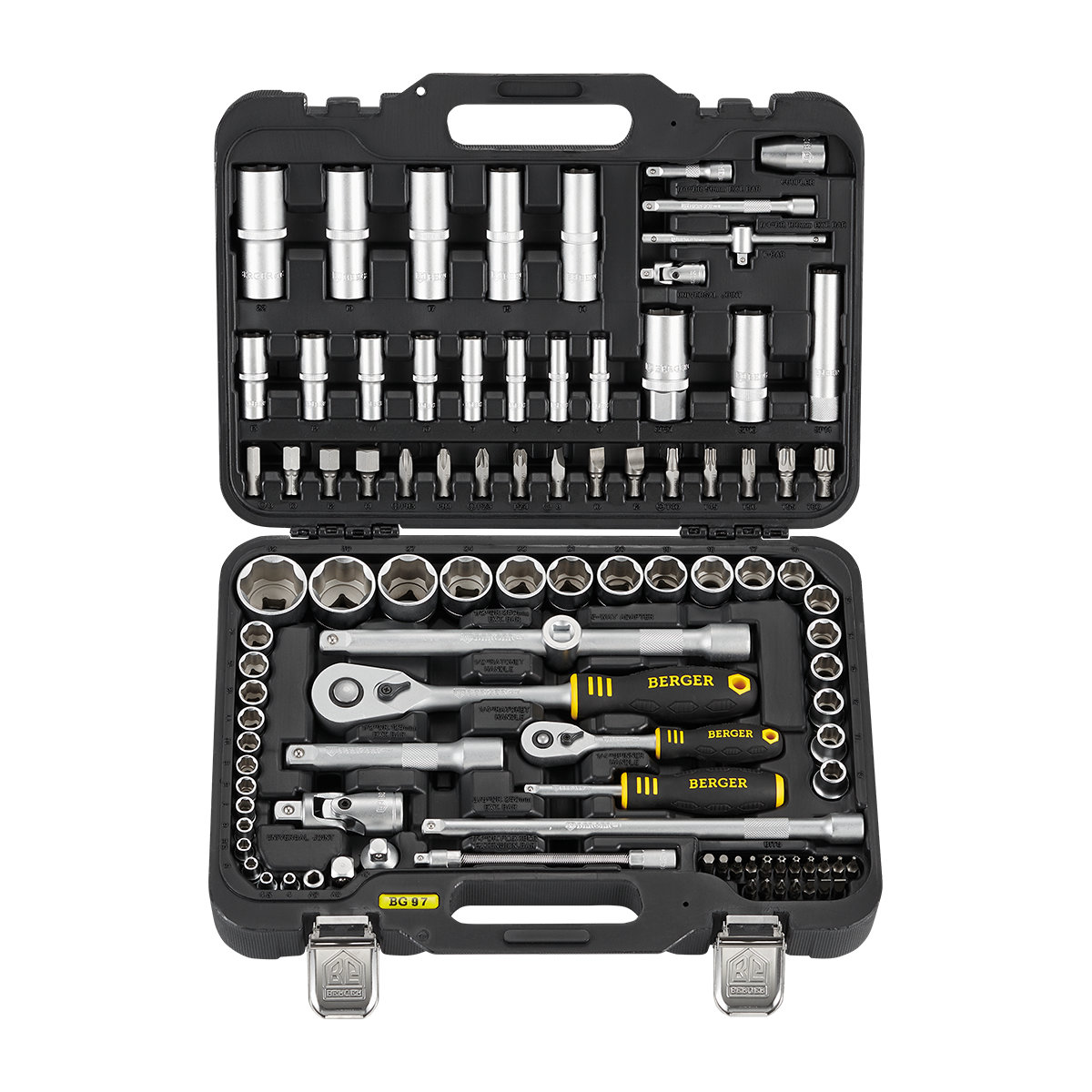 Универсальный набор инструментов BERGER 97 предметов 1/2” - 1/4”-3/8 «СТЕНДАЛЬ» BG097-121438