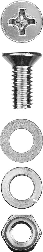 Винт с гайкой и шайбами M4?16 мм DIN 965 цинк 30 шт ЗУБР 303456-04-016