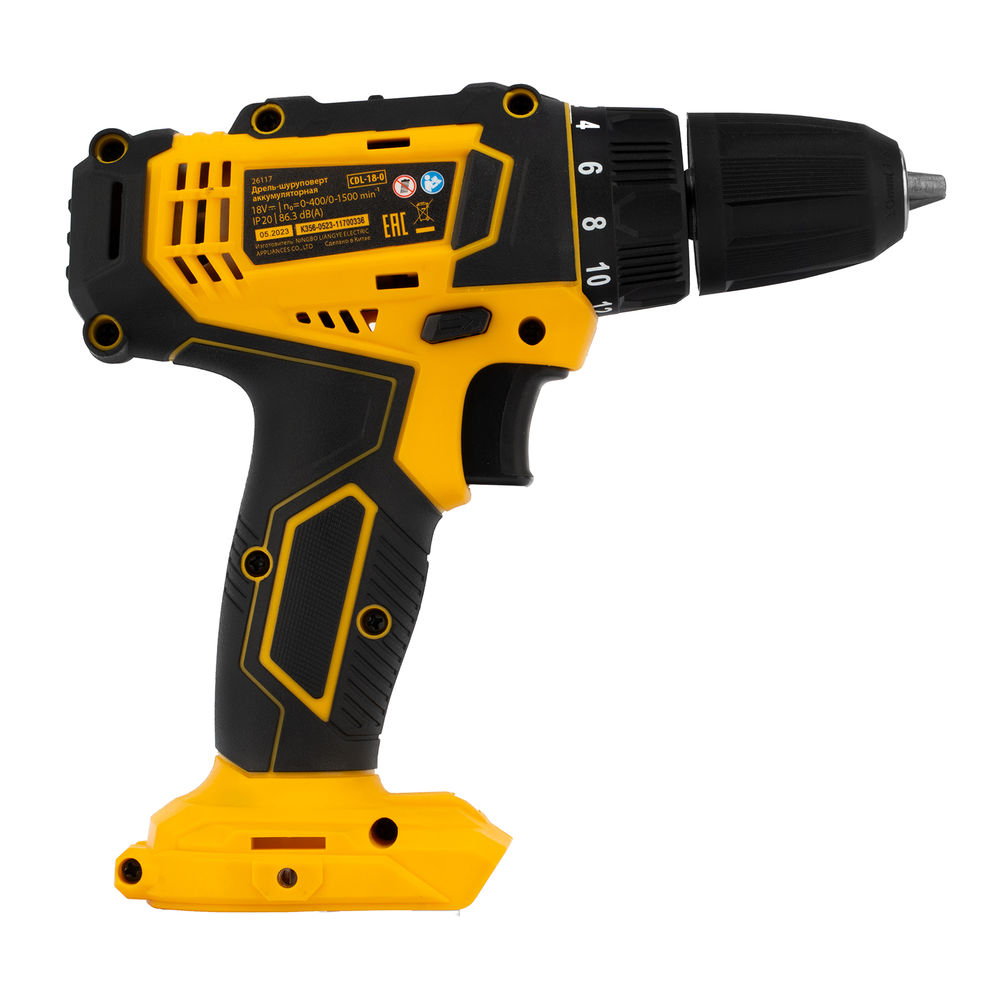 Дрель-шуруповерт аккумуляторная CDL-18-0, Li-Ion, 18 В Denzel (26117)