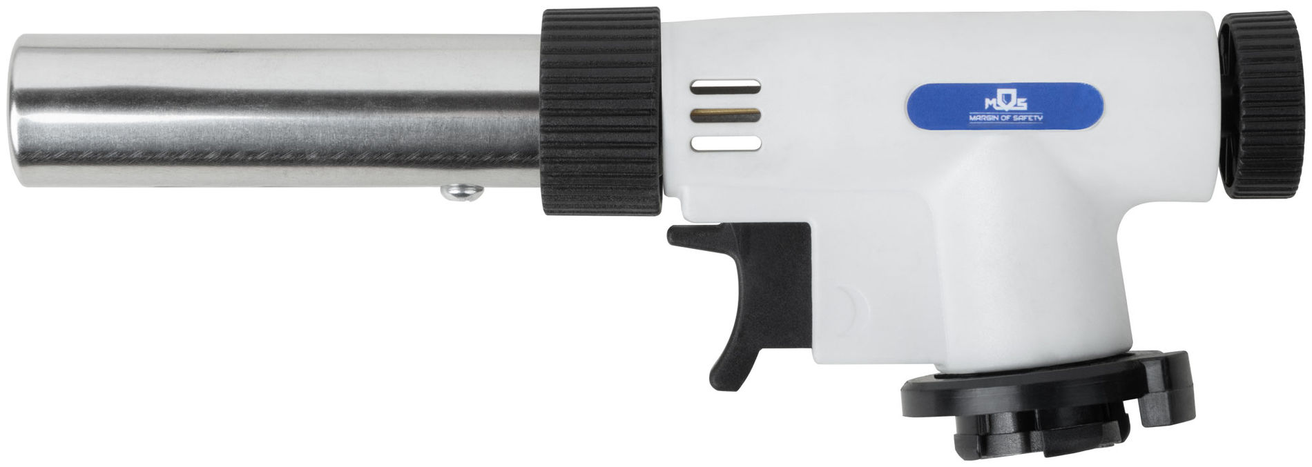 Горелка газовая на цанговый баллон, пласт.корпус, с пьезоподжигом, вращение 360°, регулир.формы пламени, сопло 22 мм (67660М)