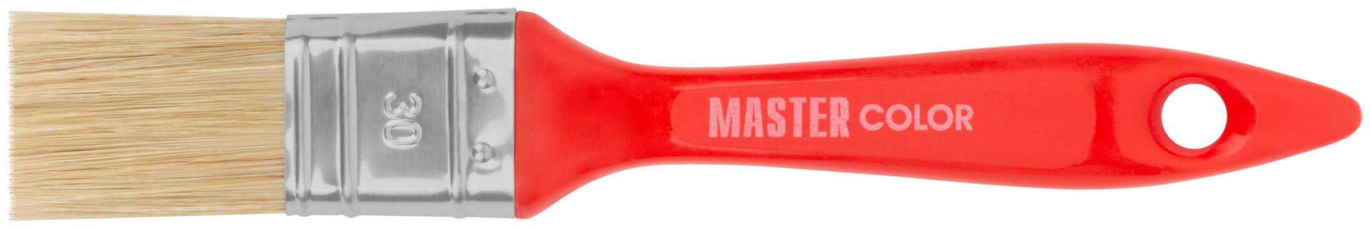 Кисть флейцевая, толщ. 12 мм, 70% ПБT/30% светлая натур. щетина, нерж.обжим, пласт. ручка, ширина 30 мм (30-0121)